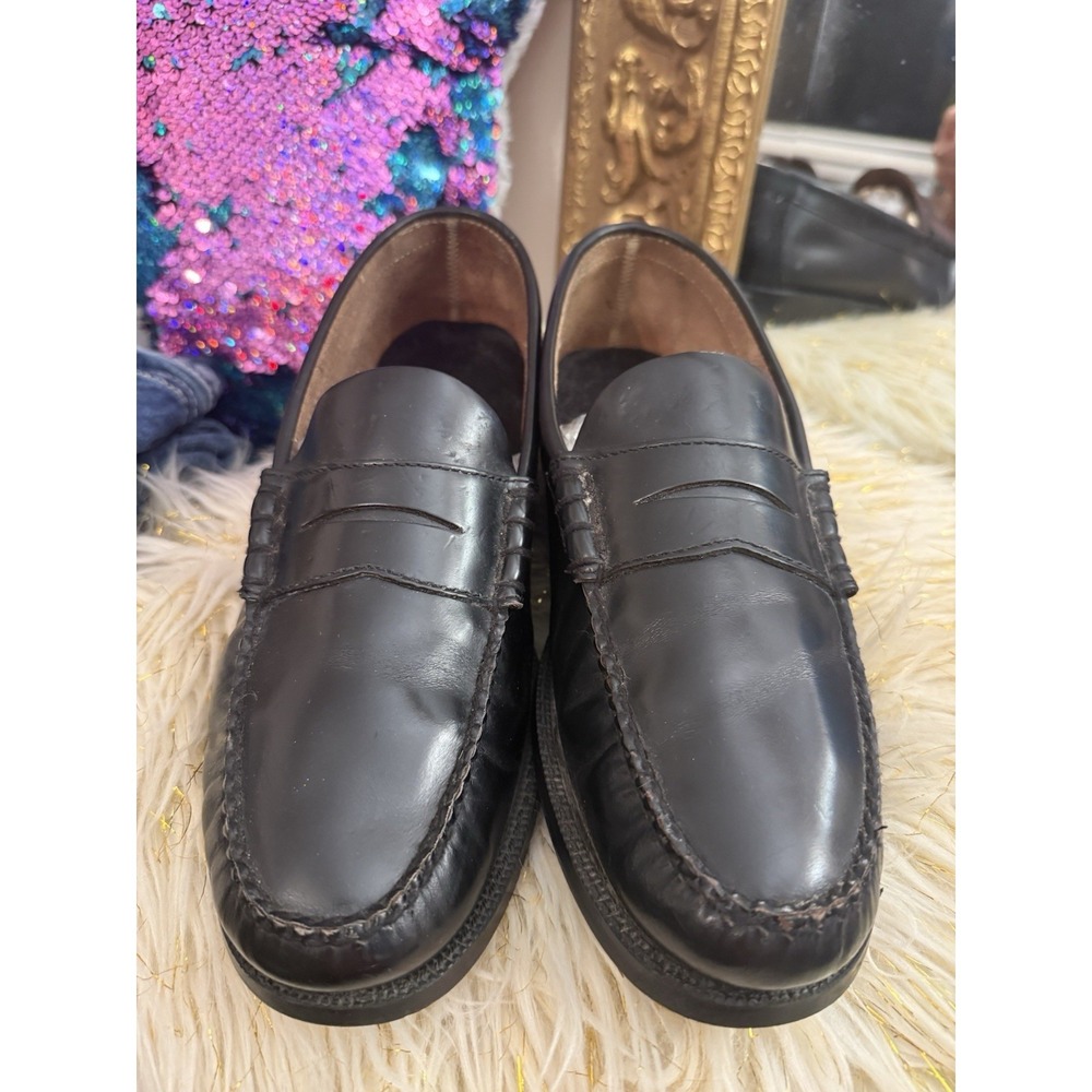 Bass Weejuns Men's Matte Black Penny Loafers Size 10 Vintage